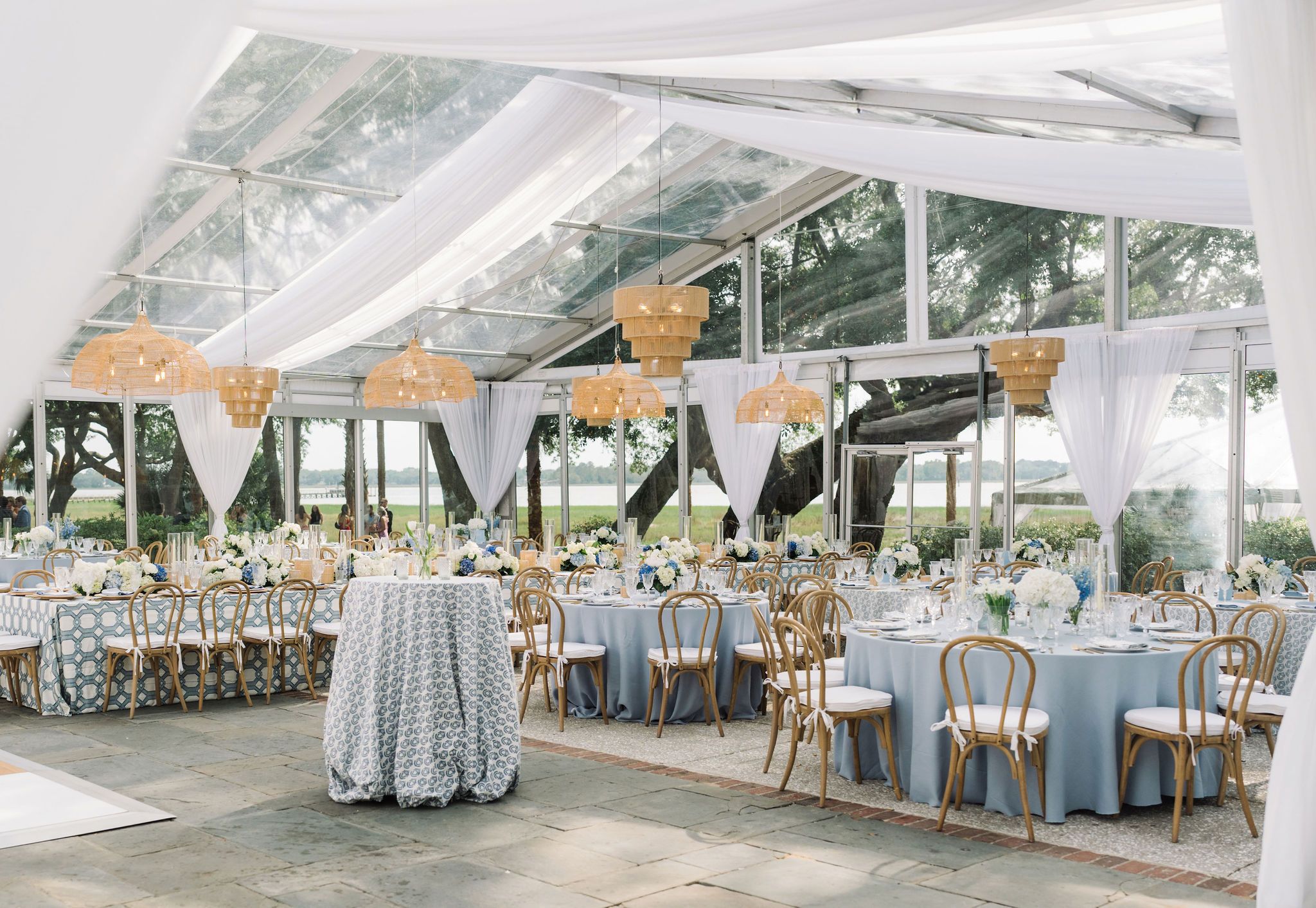 Tori Taylor Lowndes Grove Wedding 655 aaron and jillian photog parte events blond bentwood clear top glass walls